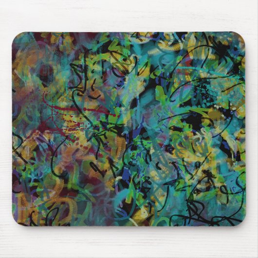 Mehrfarbige gekritzelte abstrakte Kunst Mousepad (Vorne)