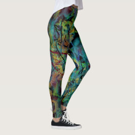 Mehrfarbige gekritzelte, gespritzte verrückte leggings