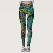 Mehrfarbige gekritzelte, gespritzte verrückte leggings (Vorderseite)