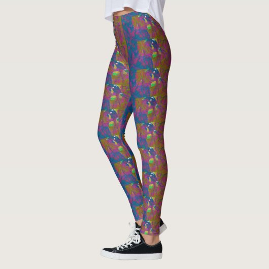 mehrfarbige Gemusterte Leggings (Links)