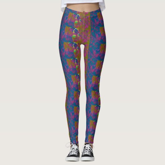 mehrfarbige Gemusterte Leggings (Vorderseite)