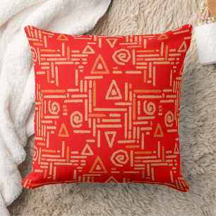 Mehrfarbige geometrische ethnische Muster orange r Kissen