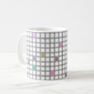 Mehrfarbige geometrische karierte Muster Kaffeetasse