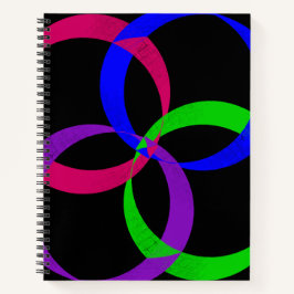 Mehrfarbige geometrische Spiral-Notizbuch mit Aust Notizblock