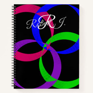Mehrfarbige geometrische Spiral-Notizbuch mit Farb Notizblock
