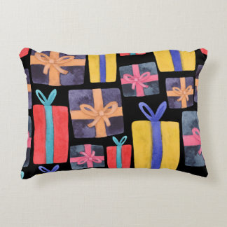 Mehrfarbige Geschenke Aquarell Nahtlos Dekokissen