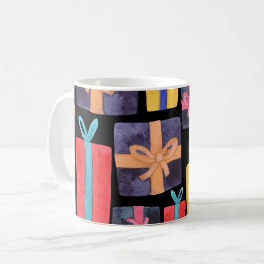 Mehrfarbige Geschenke Aquarell Nahtlos Kaffeetasse (Vorderseite Links)