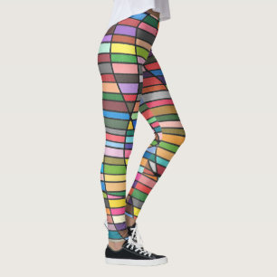 Mehrfarbige gestreifte Abstraktion mit fließenden  Leggings