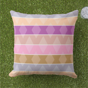 Mehrfarbige gestreifte geometrische Retro-Muster Kissen