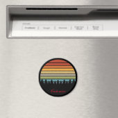 Mehrfarbige gestreifte Sonne mit Bäumen Thunder_Co Magnet (In Situ (Geschirrspüler))