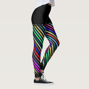 Mehrfarbige gestreiftes Muster-Bein-Leggings Leggings