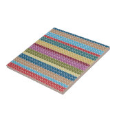 Mehrfarbige Gestrickte Streifen Fliese (Seite)