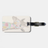 Mehrfarbige Giraffe Gepäckanhänger (Rückseite horizontal)