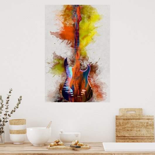 mehrfarbige Gitarre Poster (Küche)