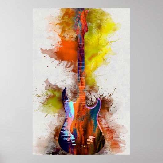 mehrfarbige Gitarre Poster (Vorne)