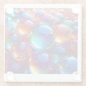 Mehrfarbige Glaskugeln zusammentreffen Glasuntersetzer (Rückseite)