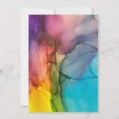 Mehrfarbige glückliche Ewigkeit nach Hochzeitsempf Einladung (Rückseite)