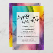 Mehrfarbige glückliche Ewigkeit nach Hochzeitsempf Einladung (Vorne/Hinten)