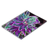 Mehrfarbige glühende Rand-Dahlie-Produkte Notizblock (Linke Seite)