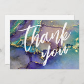 Mehrfarbige Gold Liquid Abstrakt Art Lässig Hand Dankeskarte (Vorne/Hinten)