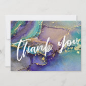 Mehrfarbige Gold Liquid Abstrakt Art & Typografie Dankeskarte (Vorderseite)