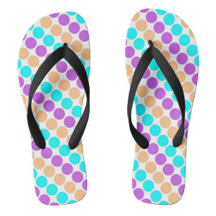 Mehrfarbige große Polka-Punkte Retro-60er Badesandalen