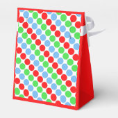 Mehrfarbige große Polka-Punkte Retro-60er Geschenkschachtel (Rückseite)