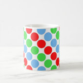 Mehrfarbige große Polka-Punkte Retro-60er Kaffeetasse (Mittel)