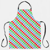 Mehrfarbige große Polka-Punkte Retro-60er Schürze (Vorderseite)