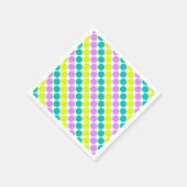 Mehrfarbige große Polka-Punkte Retro-60er Serviette (Ecke)