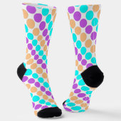 Mehrfarbige große Polka-Punkte Retro-60er Socken (Gewinkelt)