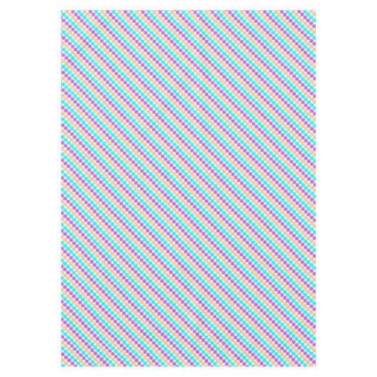 Mehrfarbige große Polka-Punkte Retro-60er Tischdecke (Vorderseite)