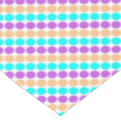 Mehrfarbige große Polka-Punkte Retro-60er Tischdecke (Schrägansicht)