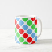Mehrfarbige große Tupfen Retro Sechziger Kaffeetasse (VorderseiteRechts)