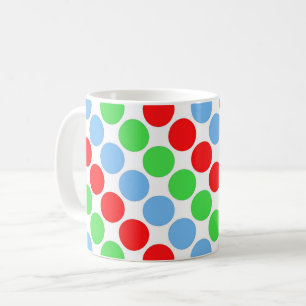 Mehrfarbige große Tupfen Retro Sechziger Kaffeetasse
