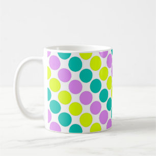Mehrfarbige große Tupfen Retro Sechziger Kaffeetasse