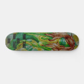 mehrfarbige grüne aufwerfendame der abstrakten skateboard (Horizontal)