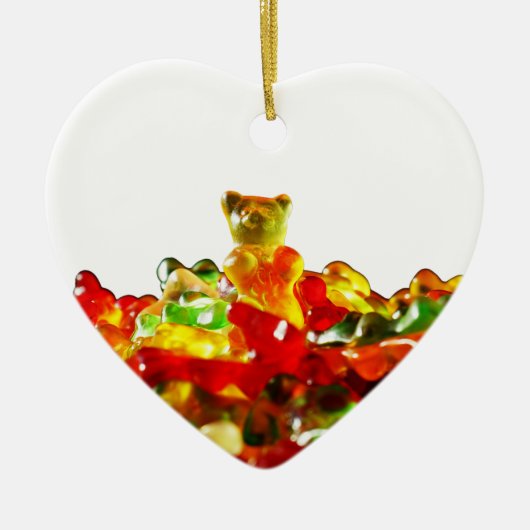 Mehrfarbige gummiartige Bären Keramikornament (Vorne)