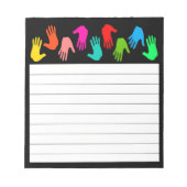 Mehrfarbige Hände Notizblock (Vorderseite)