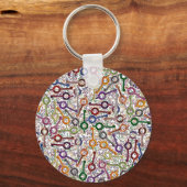 Mehrfarbige Handschellen für Polizeikräfte mit dün Schlüsselanhänger (Rückseite)