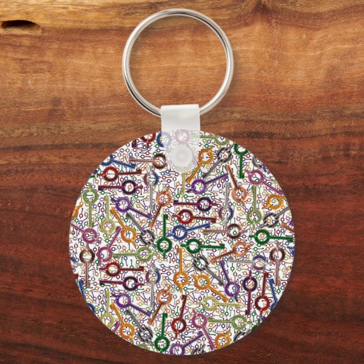 Mehrfarbige Handschellen für Polizeikräfte mit dün Schlüsselanhänger (Rückseite)