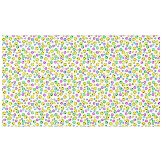 mehrfarbige Happy Emoji Faces Tischdecke (Vorderseite (Horizontal))