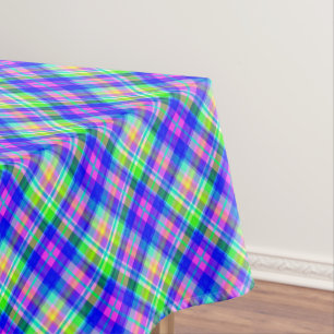 Mehrfarbige helle Neonfarbe mit kariertem Muster Tischdecke