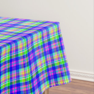 Mehrfarbige helle Neonfarbe mit kariertem Muster Tischdecke