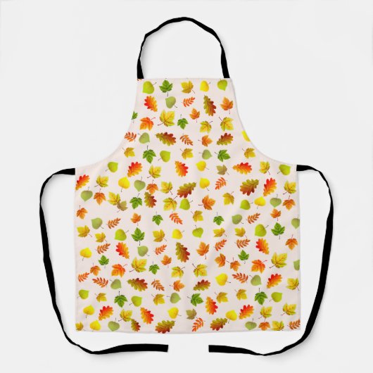 mehrfarbige Herbstblätter auf Beige Schürze (Vorderseite)