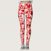 mehrfarbige Herzen auf Weiß Leggings (Vorderseite)