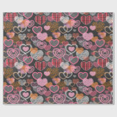 Mehrfarbige Herzen Geschenkpapier (Flach)