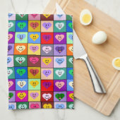 Mehrfarbige Herzen Handtuch (Viertel Falte)