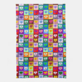 Mehrfarbige Herzen Handtuch (Vertikal)