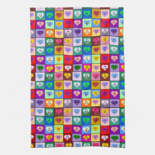 Mehrfarbige Herzen Handtuch